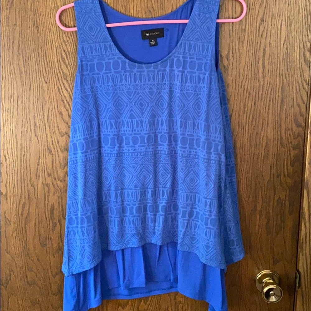 blue flowy tank top!